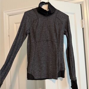 lululemon athletica Heathered Black Long Sleeve Half-Zip Top